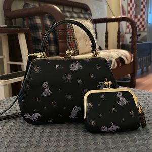 Coach X Disney Dalmatian Frame Handbag and Coin Purse
